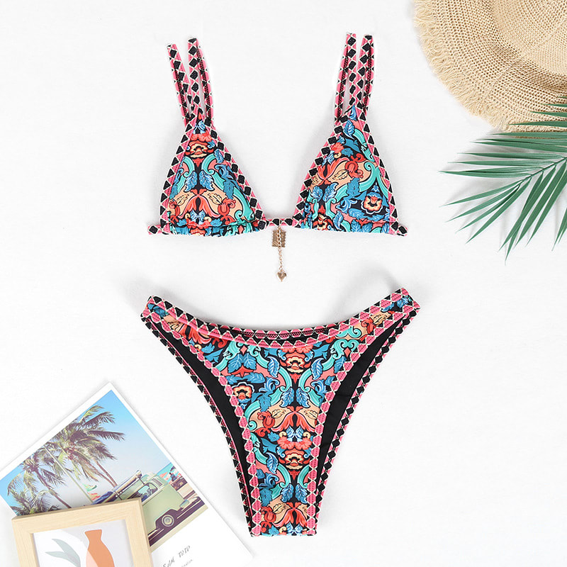 Women's Printed Split Casual All-match Bikini Suit view 9