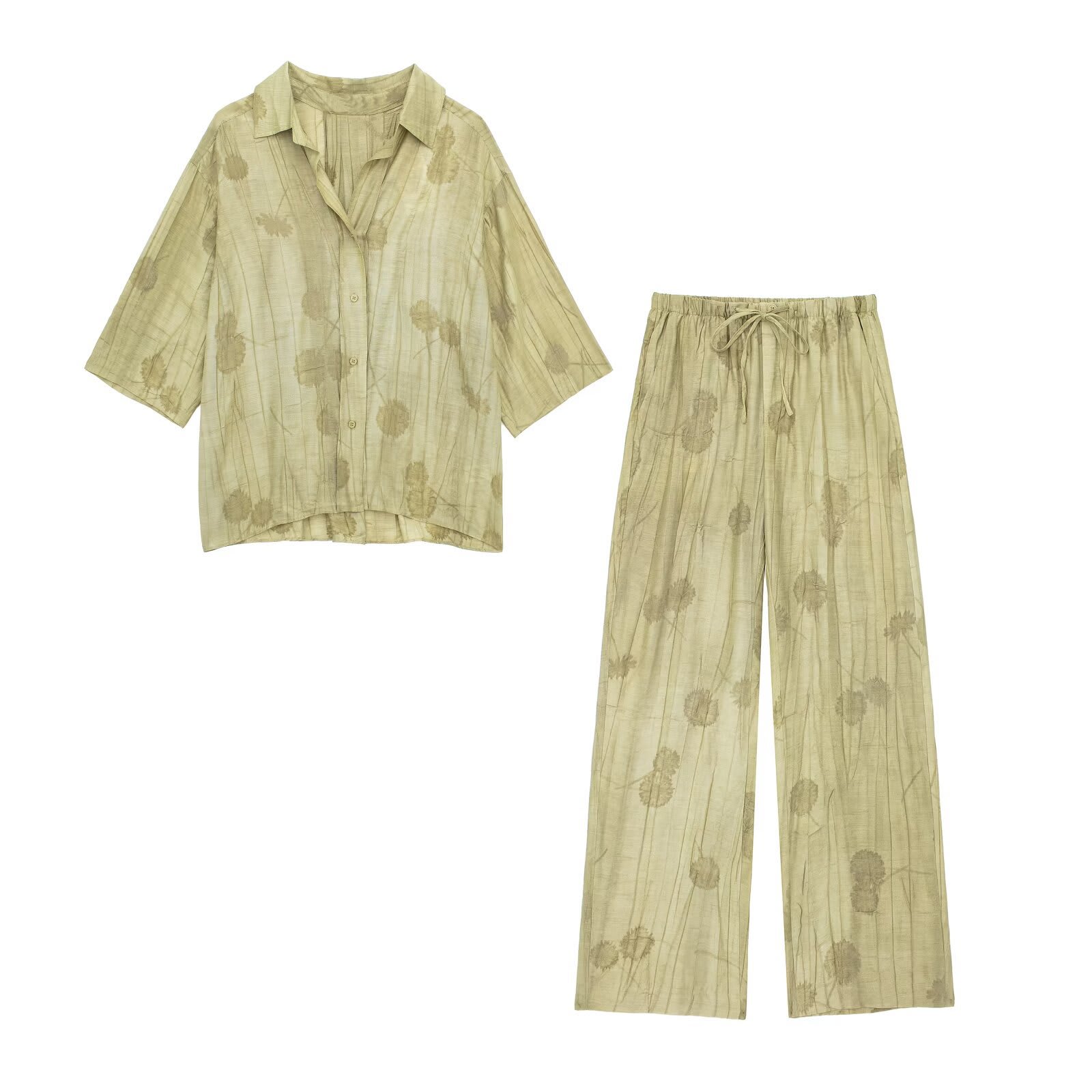 Jacquard Loose-fitting Shirt Jacquard Casual Pants Suit view 23