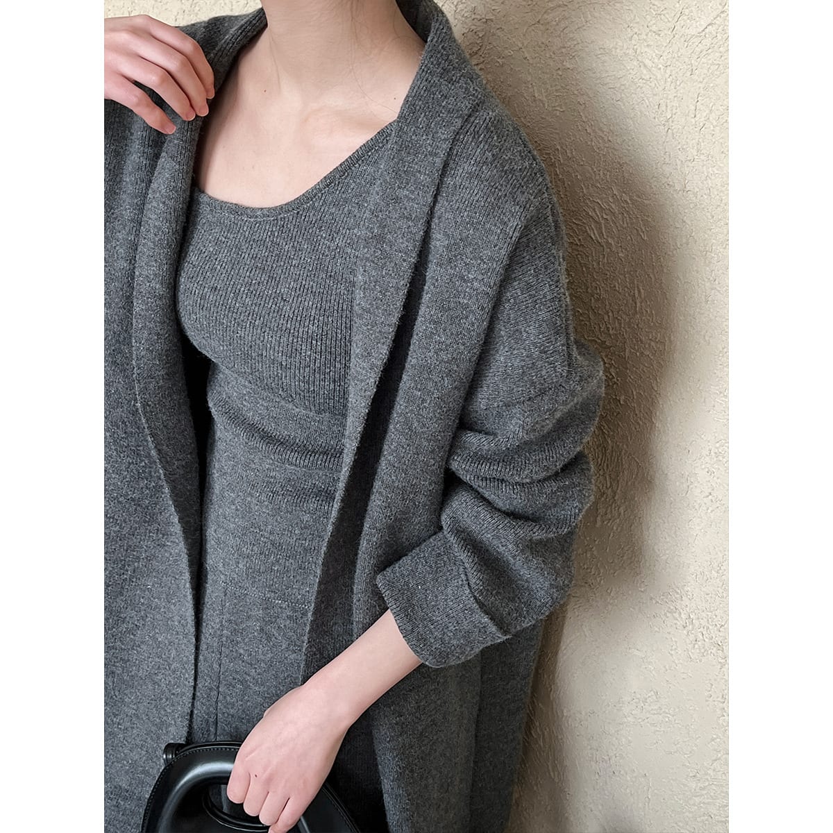 French Simplicity Cardigan Vest Wide Leg Pants Three-piece Set view 8