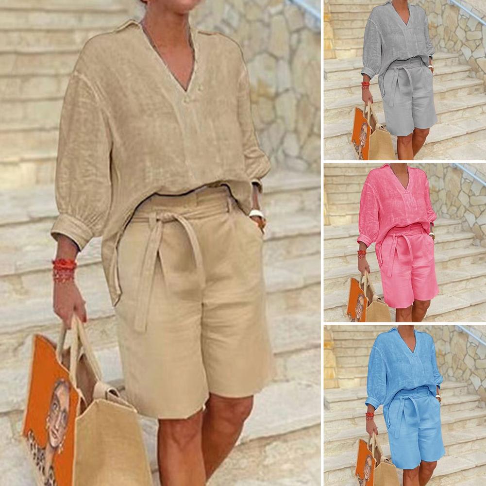Cotton And Linen Women's Clothing Fashion Casual Set view 6