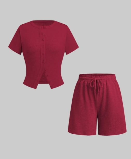 Women's Sexy Slim-fit Short Sleeve Blouse And Pants view 7