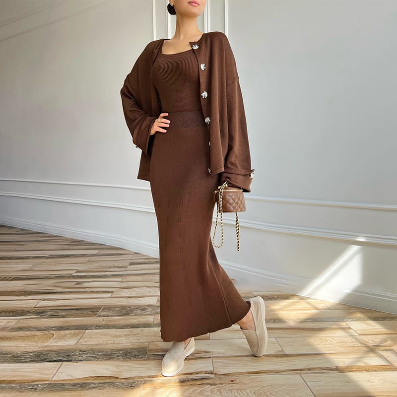 Idle Style Temperament Slim-fit Knitted Cardigan Suit view 2