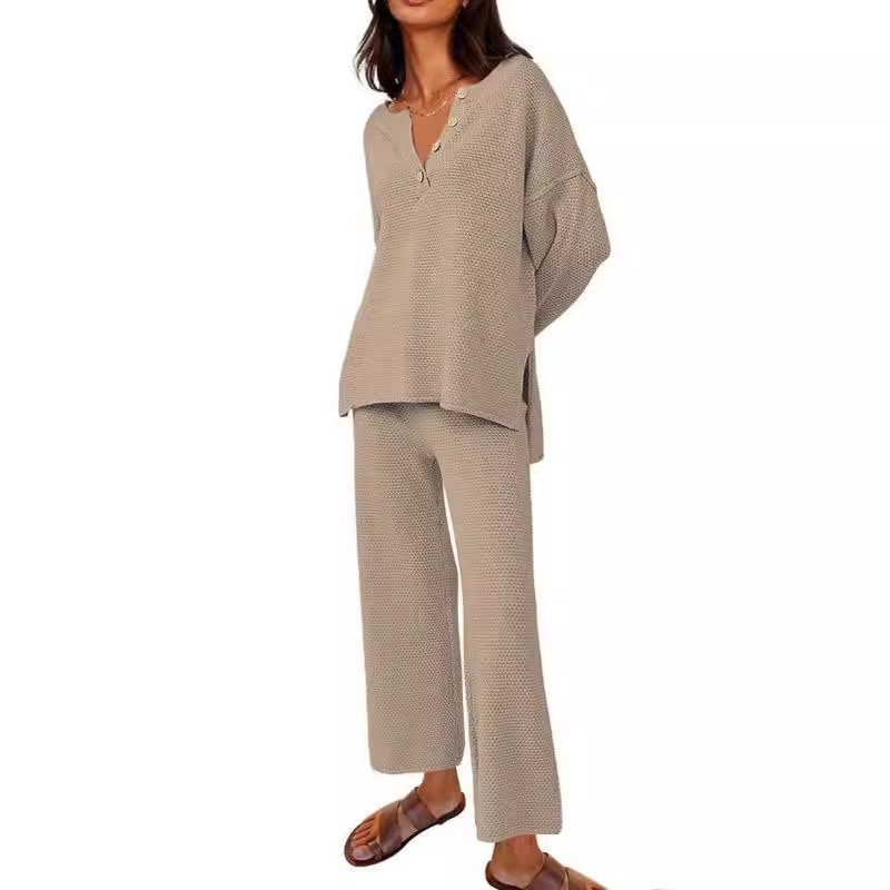 European And American Solid Color Fashion Loose Leisure Suit Two-piece Set view 13
