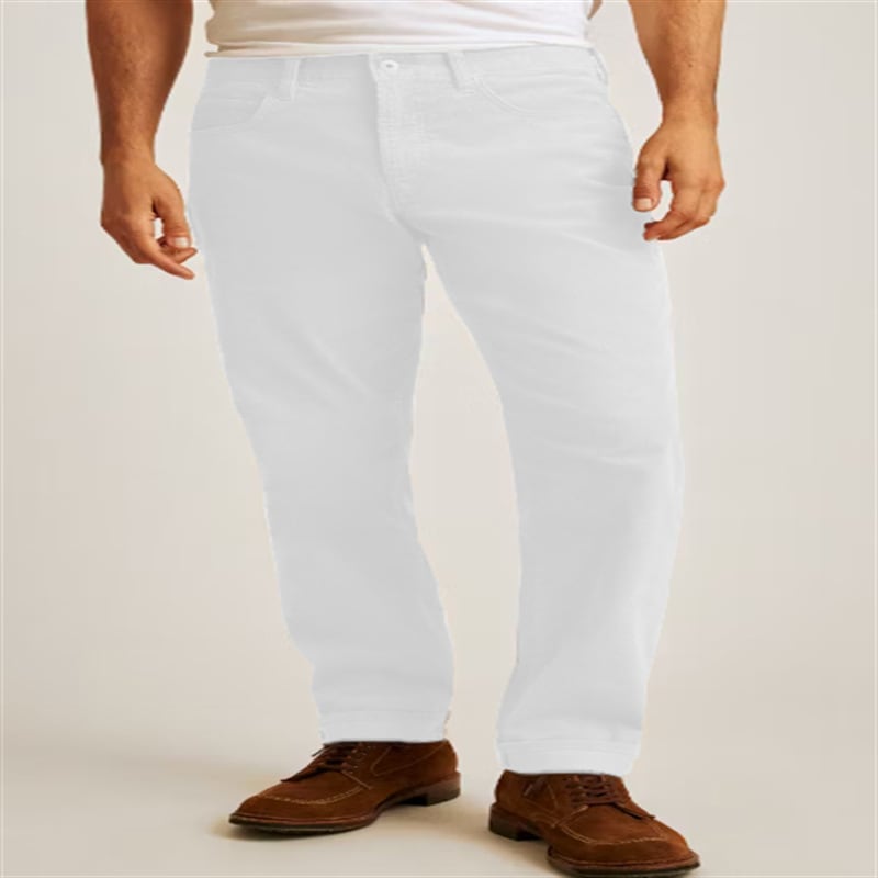 Corduroy Solid Color Loose Casual Straight Trousers view 3