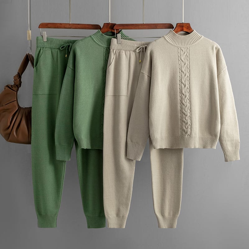 Half Turtleneck Twist Knitting Suit Casual Sweater view 5