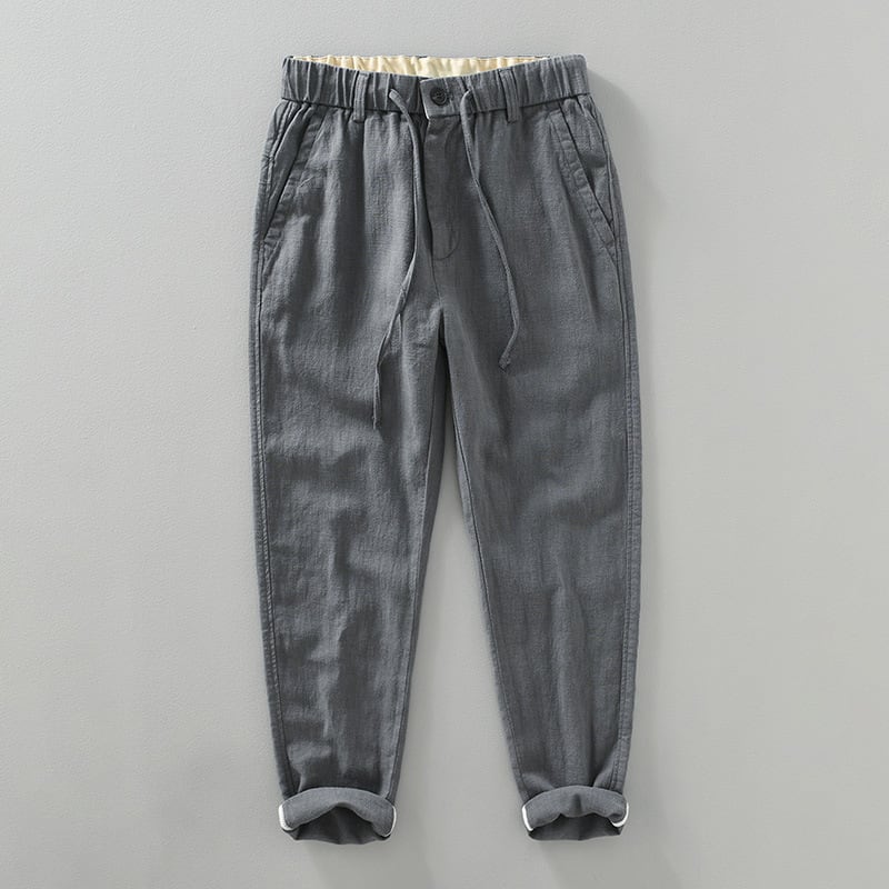 Breathable Cotton Linen Straight Casual Pants view 9