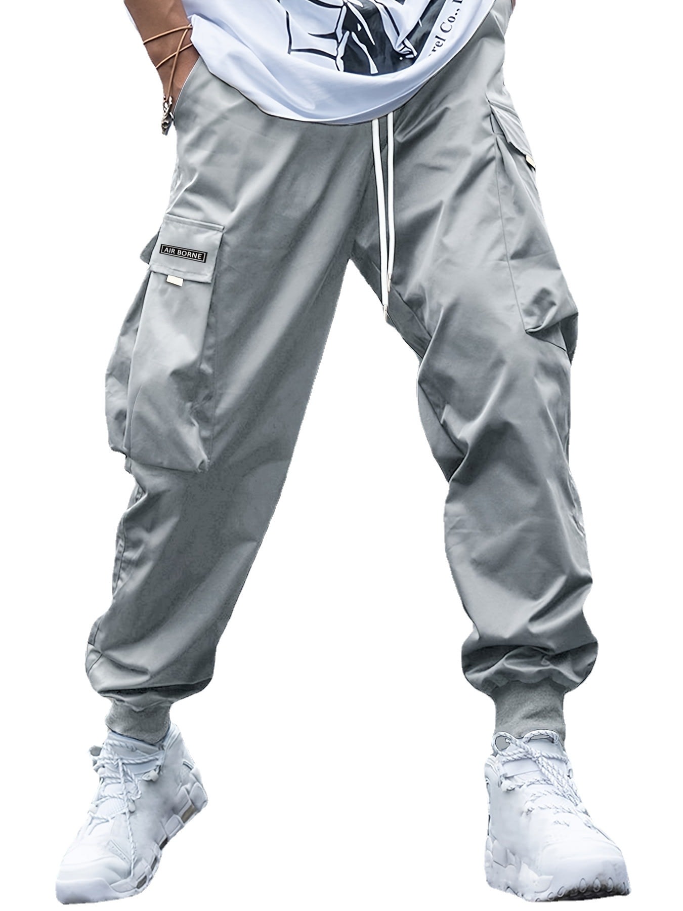 Multi-pocket Cargo Pants Men's Casual Hip-Hop Drawstring Trousers Outdoor Streetwear Sports Pant view 12