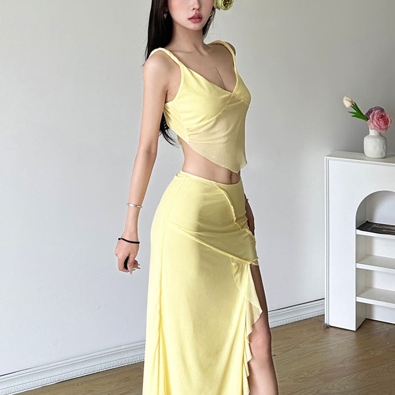 Fashion All-match Wave Slit Skirt Suit Women view 20