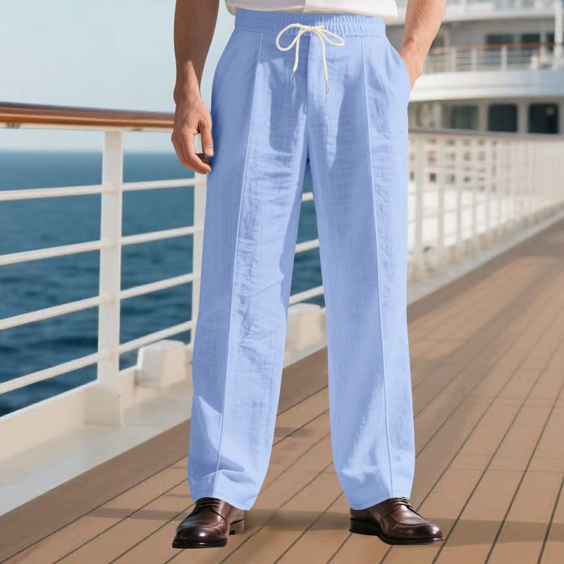 Loose Breathable Linen Leisure Men's Simplicity Trendy Loose Beach Pants view 2