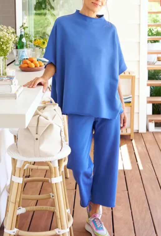 Casual Dolman Sleeve Pullover Wide Leg Pants Suit view 8