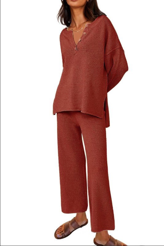European And American Solid Color Fashion Loose Leisure Suit Two-piece Set view 17