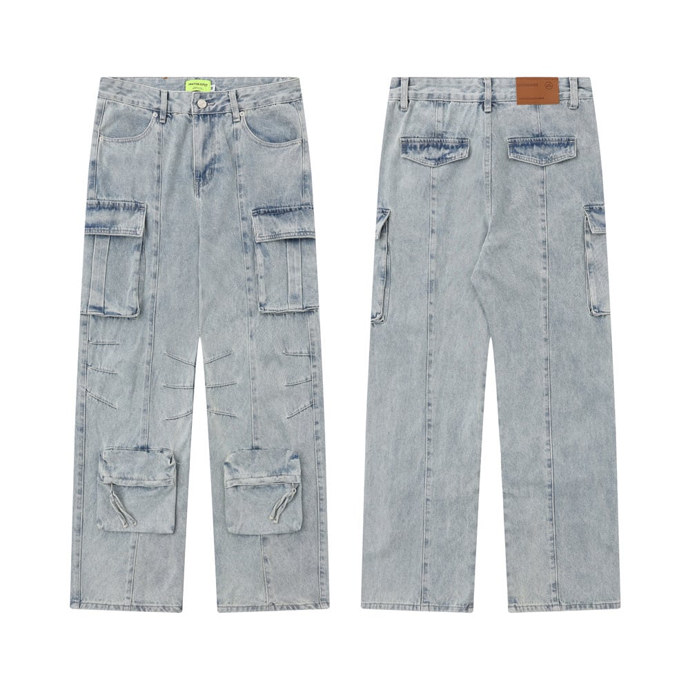 Multi-Pocket Workwear Jeans For Men And Women view 3