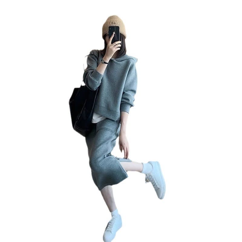 Casual Fashion Women's Hoodie Skirt Suit view 5