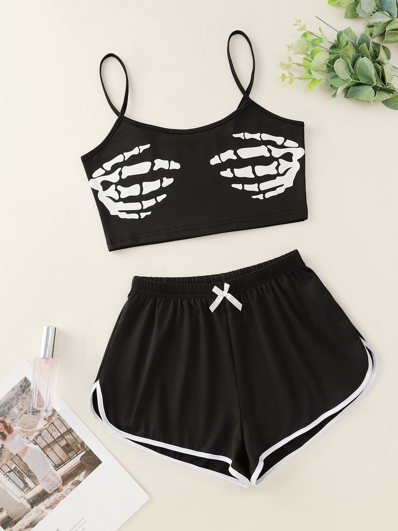 Split Sexy Bikini Printed Strap Tube Top Shorts Home Wear view 10