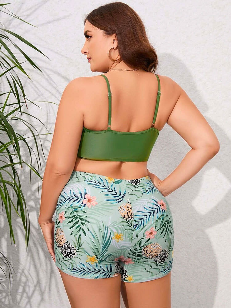 Women's Printed Swimsuit With Shoulder Straps Three-piece Set view 4