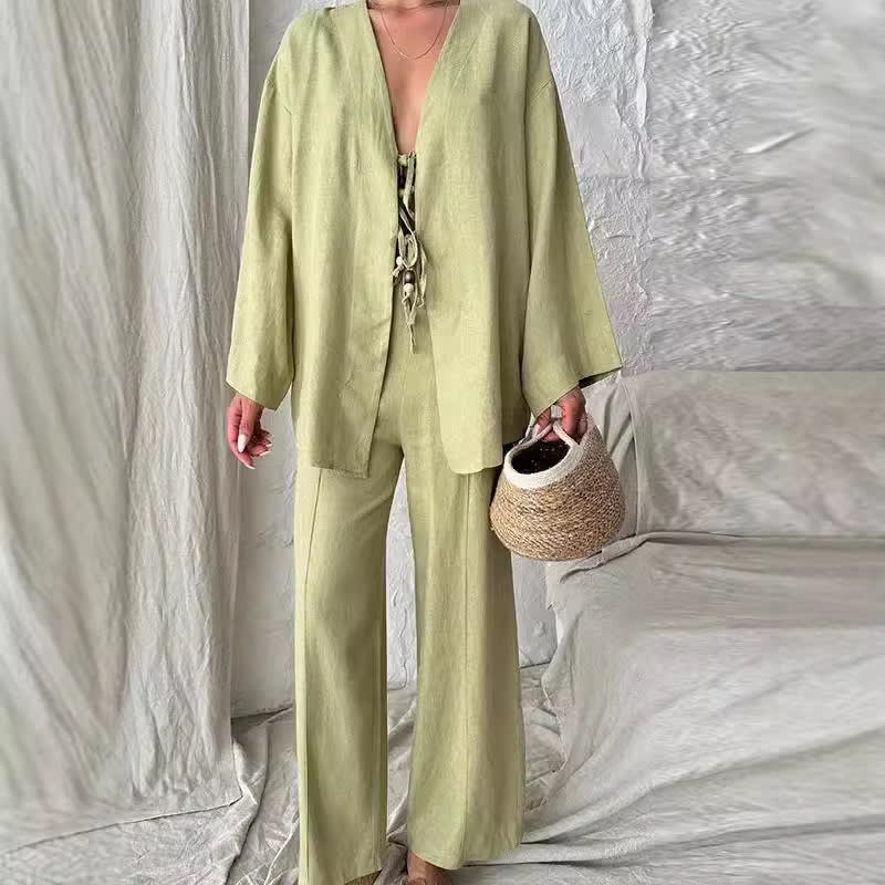 Women's Loose Casual Solid Color Suit view 8