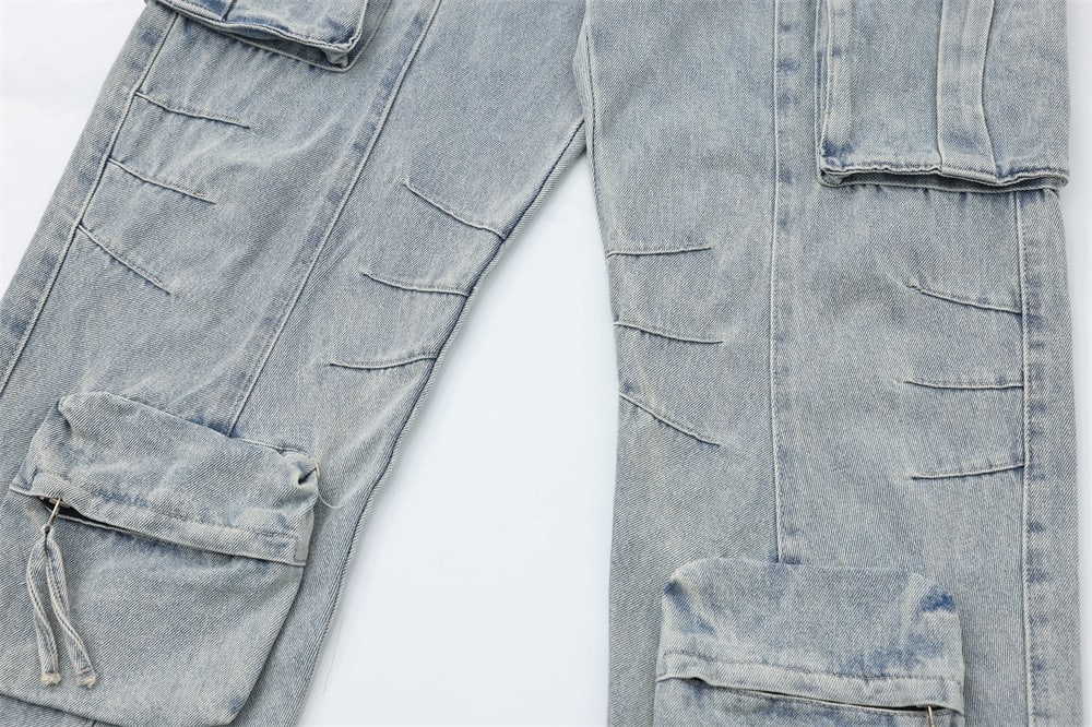 Multi-Pocket Workwear Jeans For Men And Women view 11