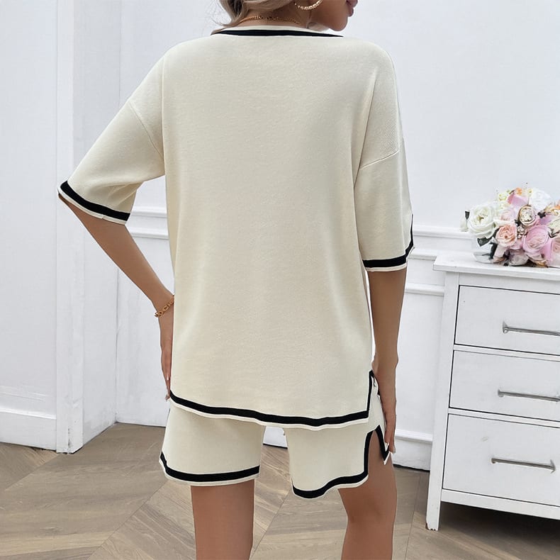Women's Casual Loose V-neck Sweater Suit view 2