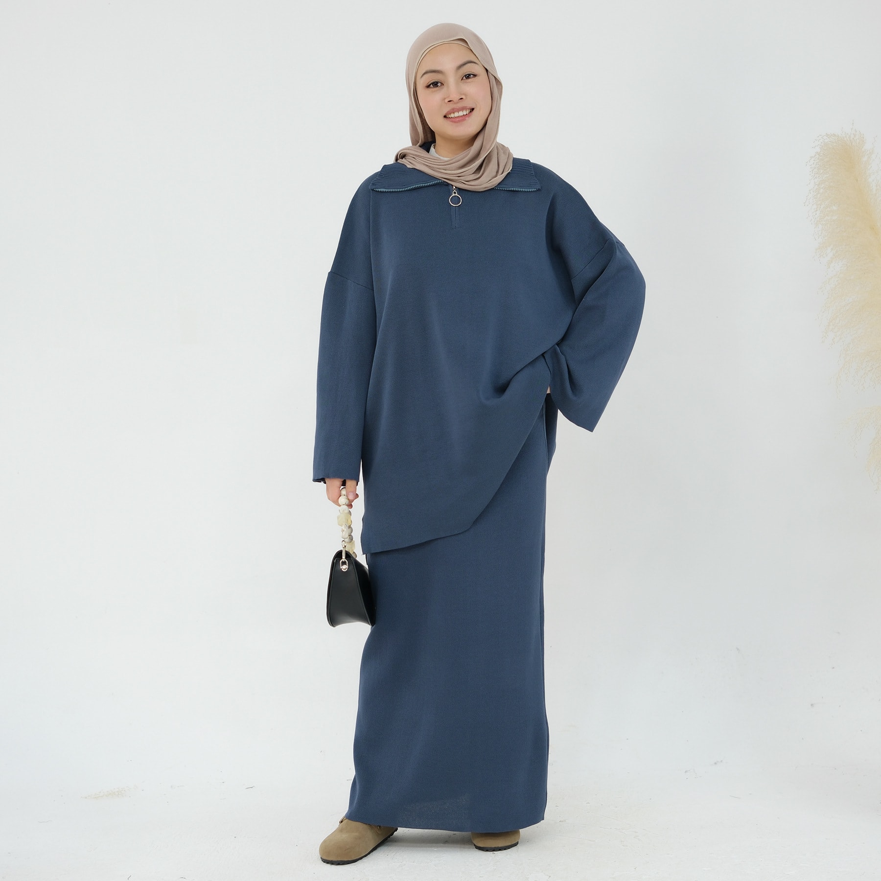 Autumn And Winter Thickening Knitted Top Loose Two-piece Suit view 6
