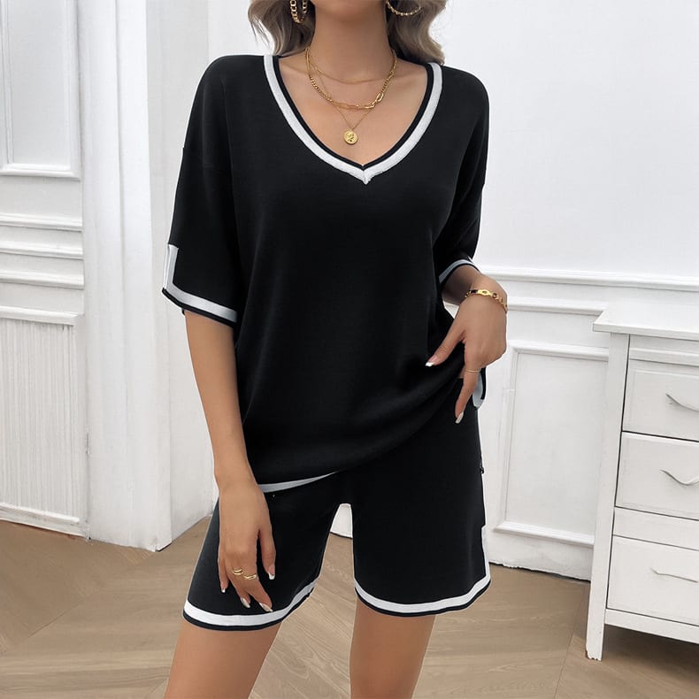 Women's Casual Loose V-neck Sweater Suit view 9