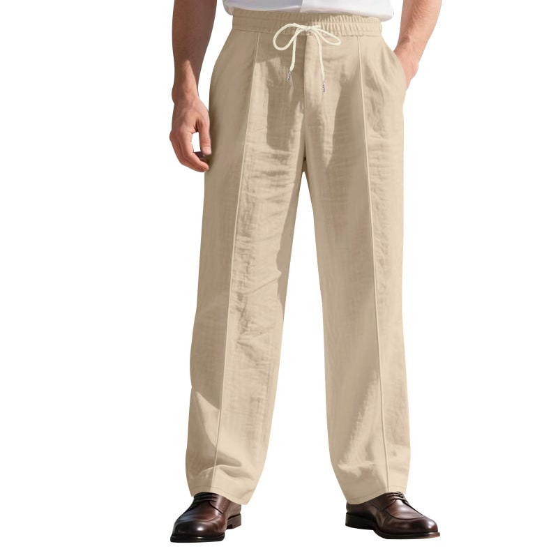 Loose Breathable Linen Leisure Men's Simplicity Trendy Loose Beach Pants view 9