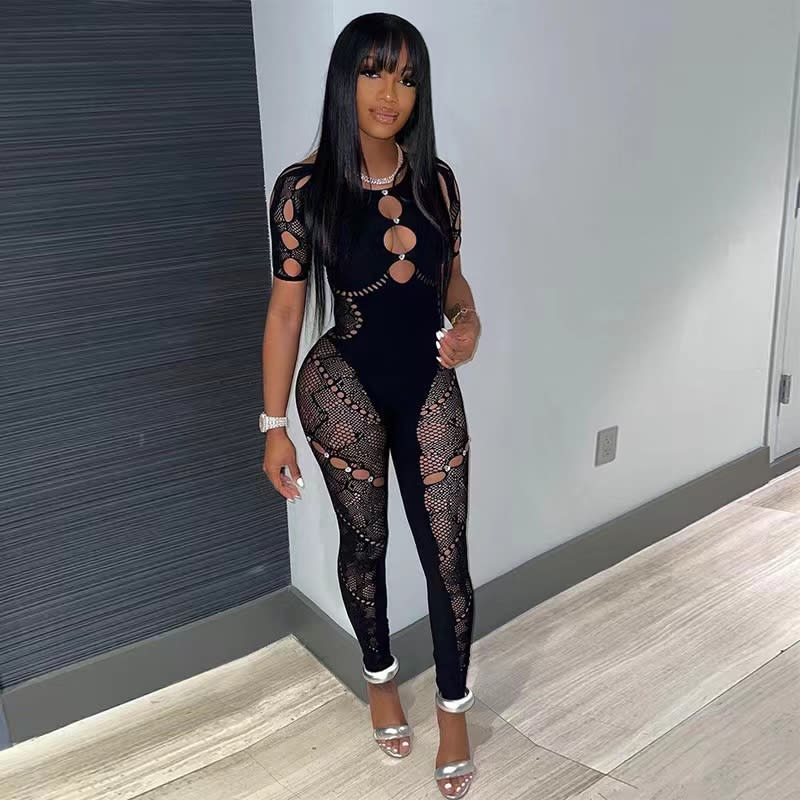 Slim High Waist Lace Jumpsuit view 11