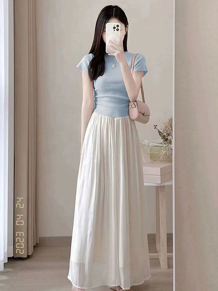Short Sleeve Top And Skirt Two-piece Suit view 4
