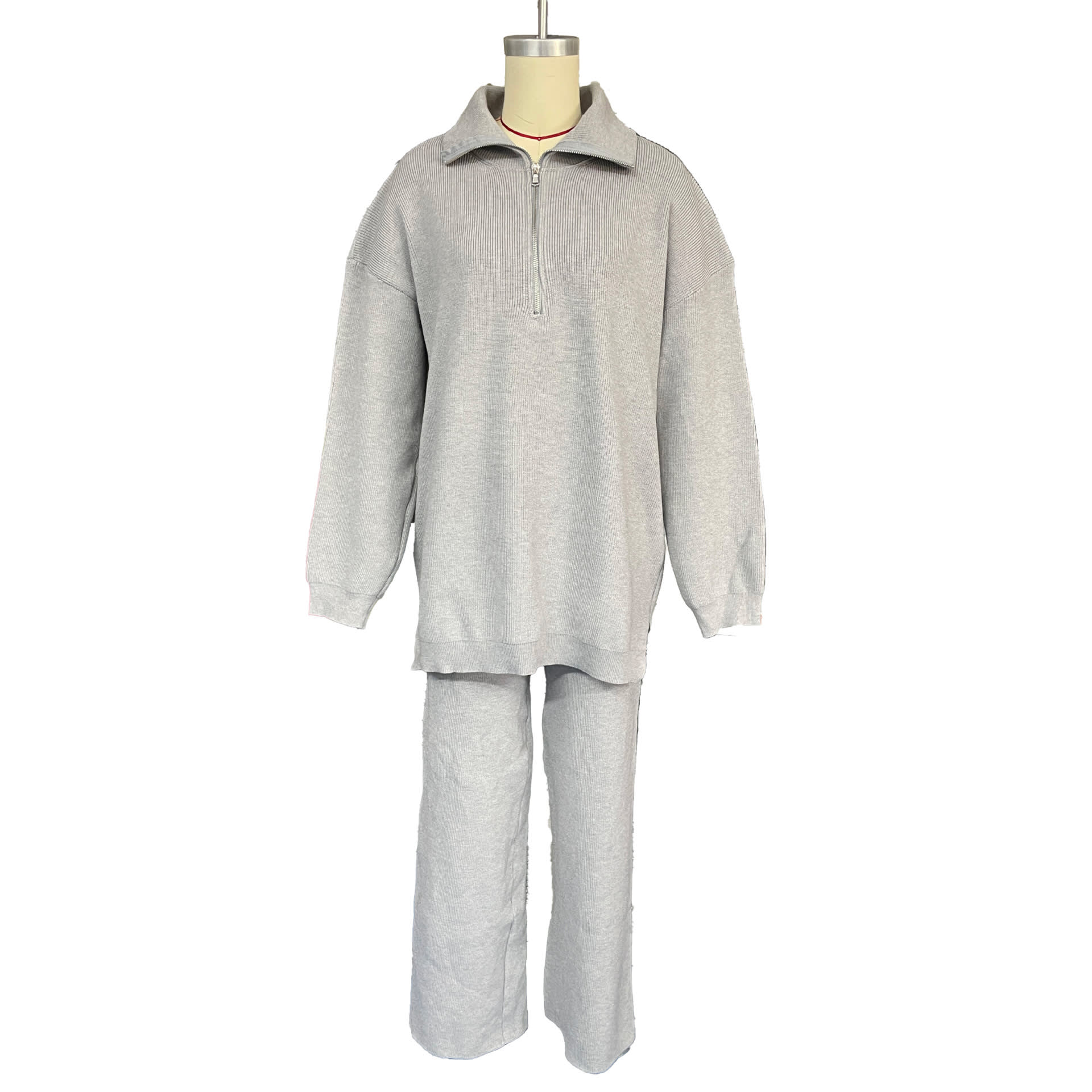 Autumn And Winter Half Zipper Sweaters Straight-leg Trousers Two-piece Set view 7