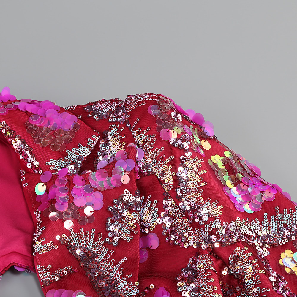 Sequined Backless Mid-length Suit Jacket view 18