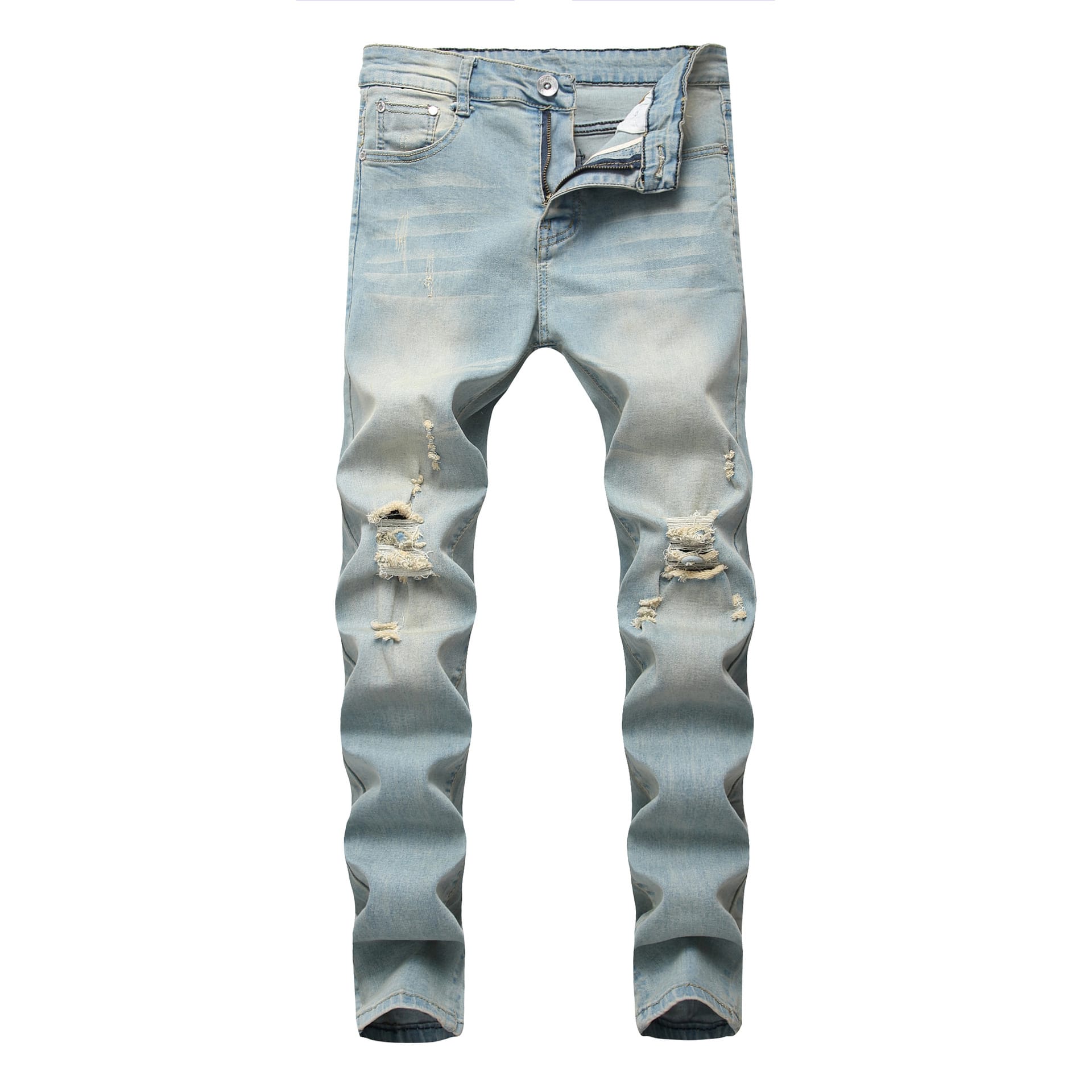 High Elastic Ripped Slim Jeans view 3