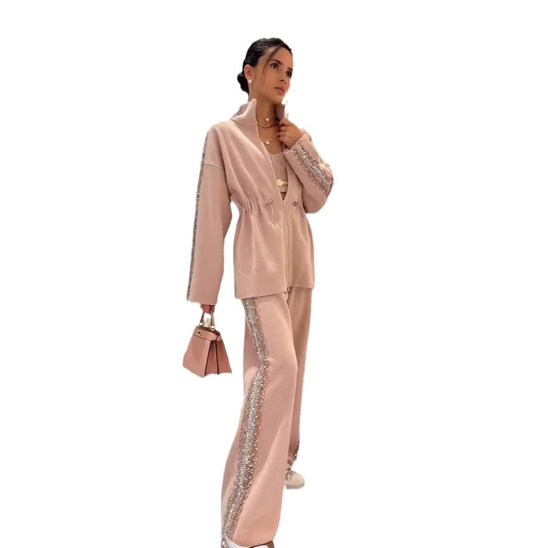 Fall Fashion Drawstring Waist-controlled Top Two-piece Set view 9