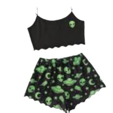 Split Sexy Bikini Printed Strap Tube Top Shorts Home Wear view 2