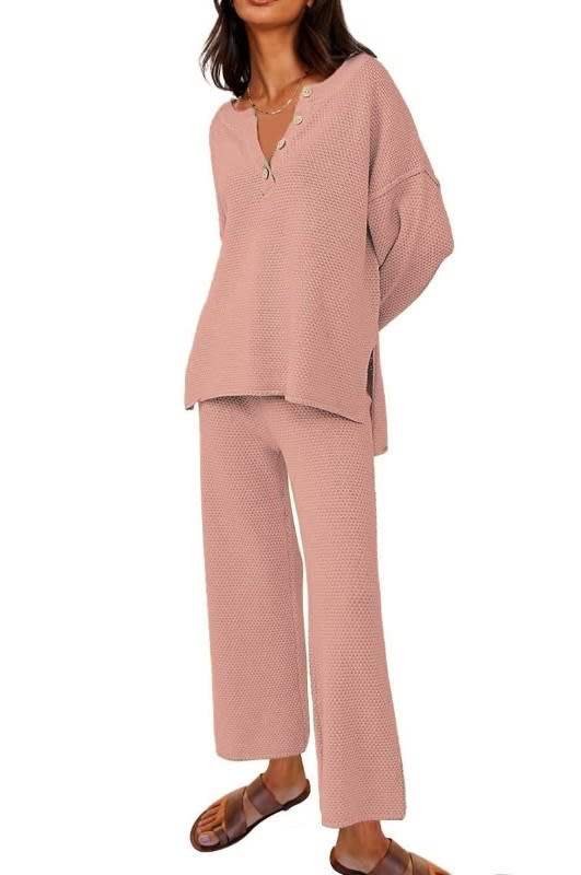European And American Solid Color Fashion Loose Leisure Suit Two-piece Set view 5