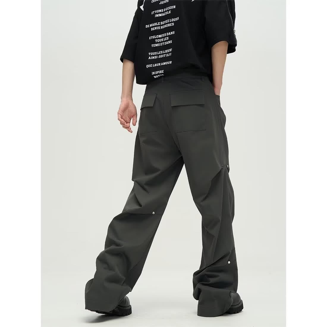 High Street European And American Pu Handsome Pants Couple view 3