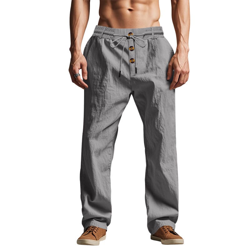 Men's Trousers Breathable Skin-Friendly Loose Fit Casual Beach Pants For Sports Summer