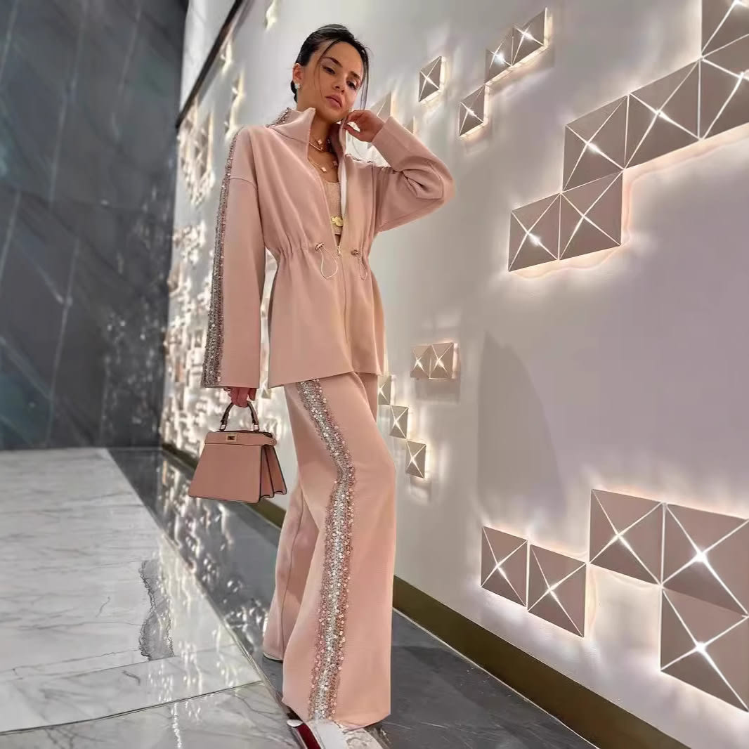 Fall Fashion Drawstring Waist-controlled Top Two-piece Set view 2