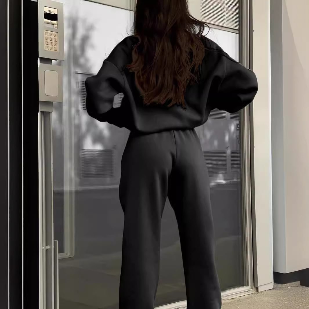 Long-sleeved Sports Sweatshirt Suit Fashion Stand-up Collar Zip-up Top And Elastic Band Trousers With Pocket Srping Fall Clothing For Women view 6