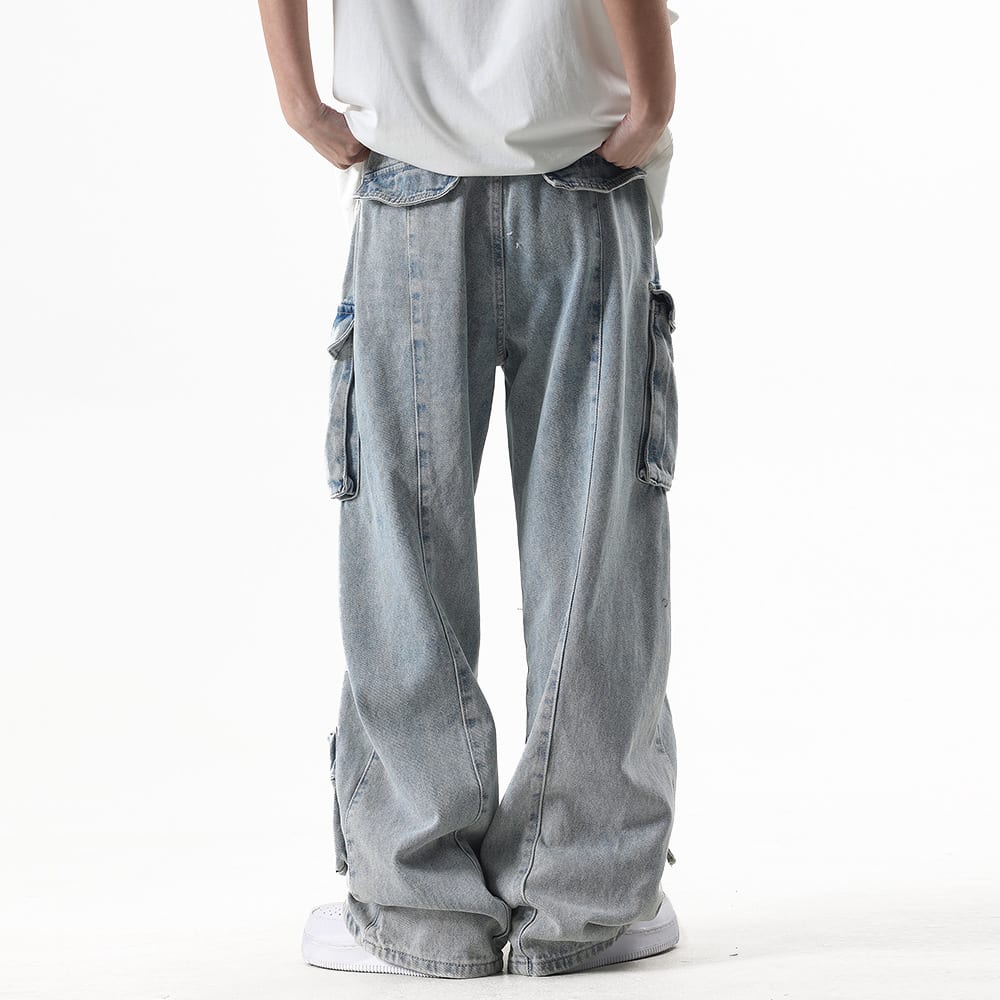 Multi-Pocket Workwear Jeans For Men And Women view 6