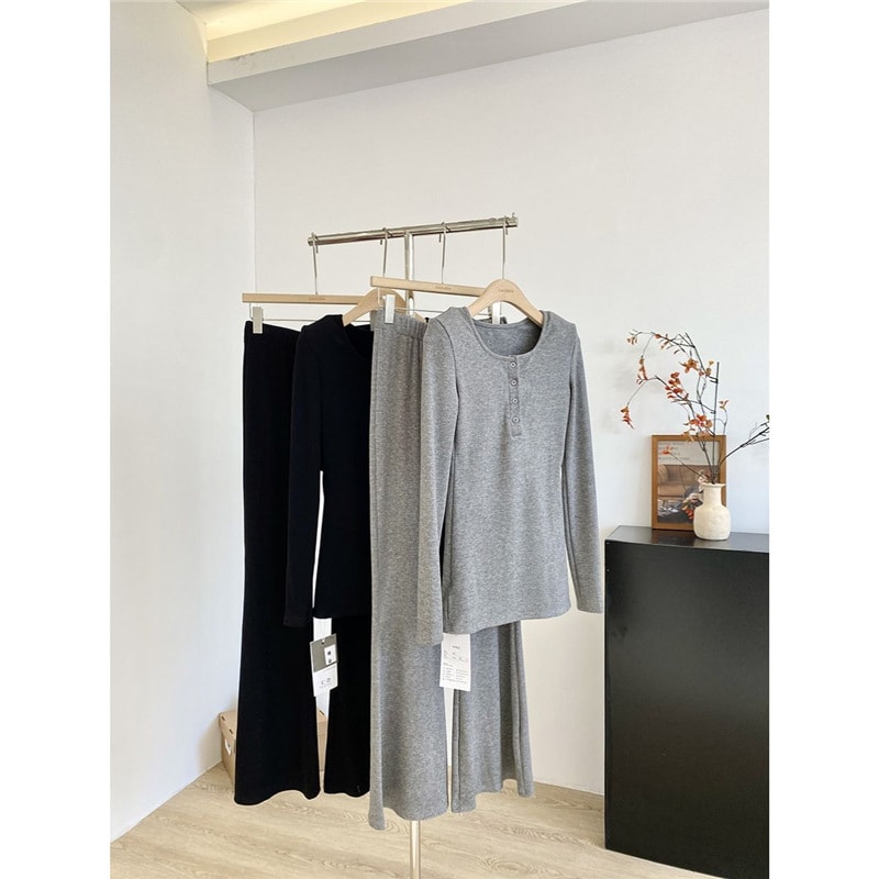 Women's Solid Color Casual Top And Trousers view 11