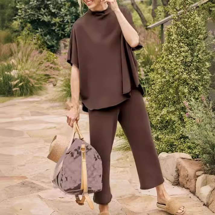 Casual Dolman Sleeve Pullover Wide Leg Pants Suit view 2
