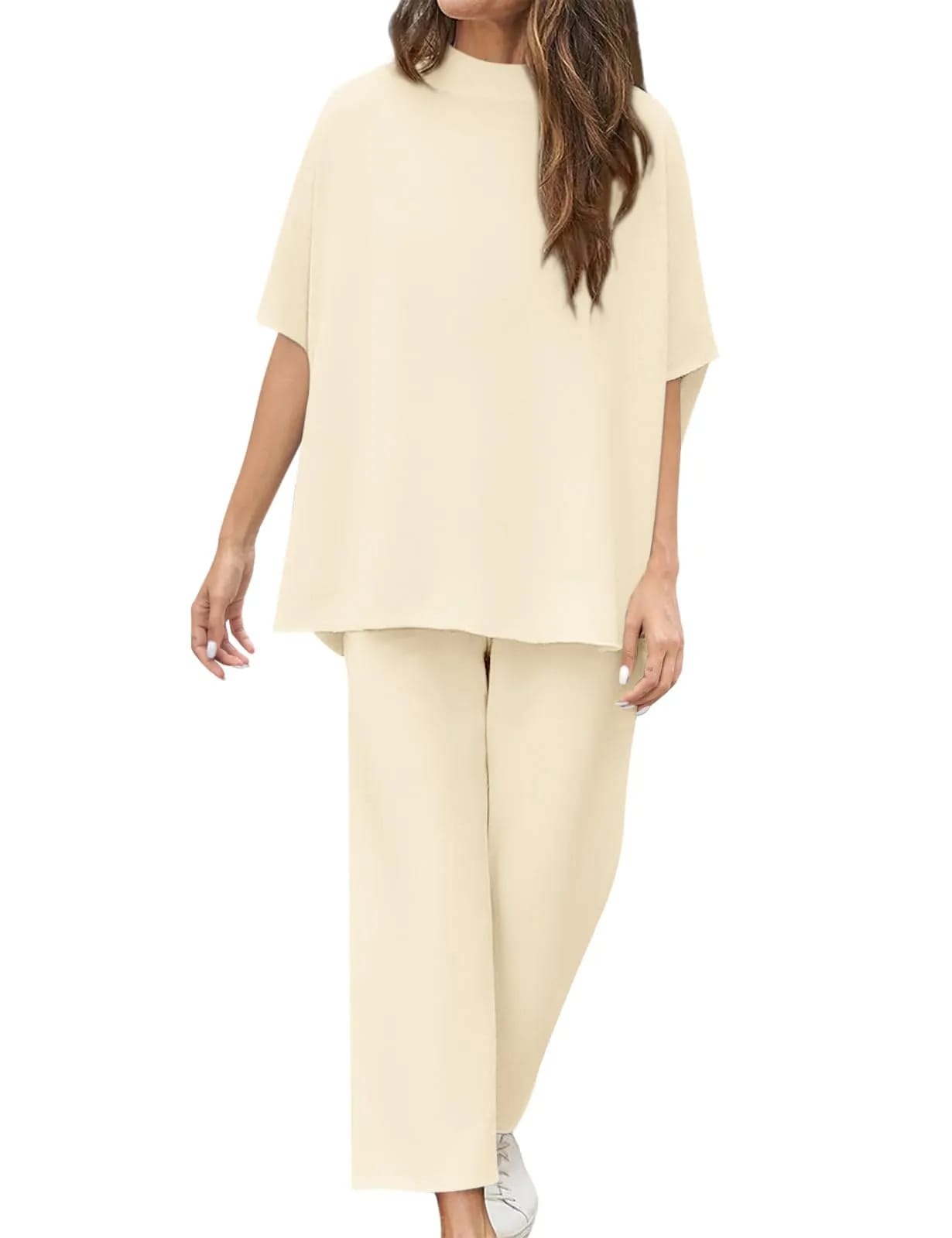 Casual Dolman Sleeve Pullover Wide Leg Pants Suit view 13