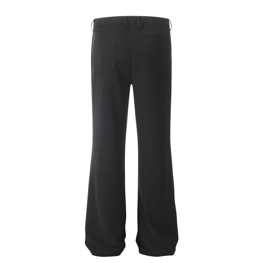 Niche Design Split Stitching Casual Loose Flared Trousers view 3