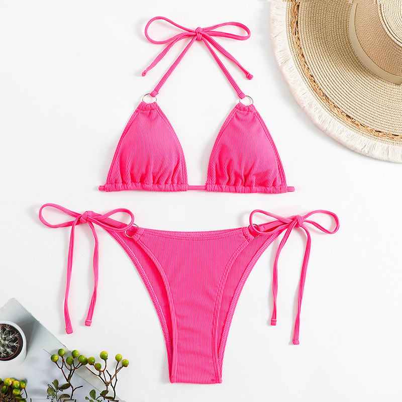 Women's Plain Neck Tied Bikini Set view 8
