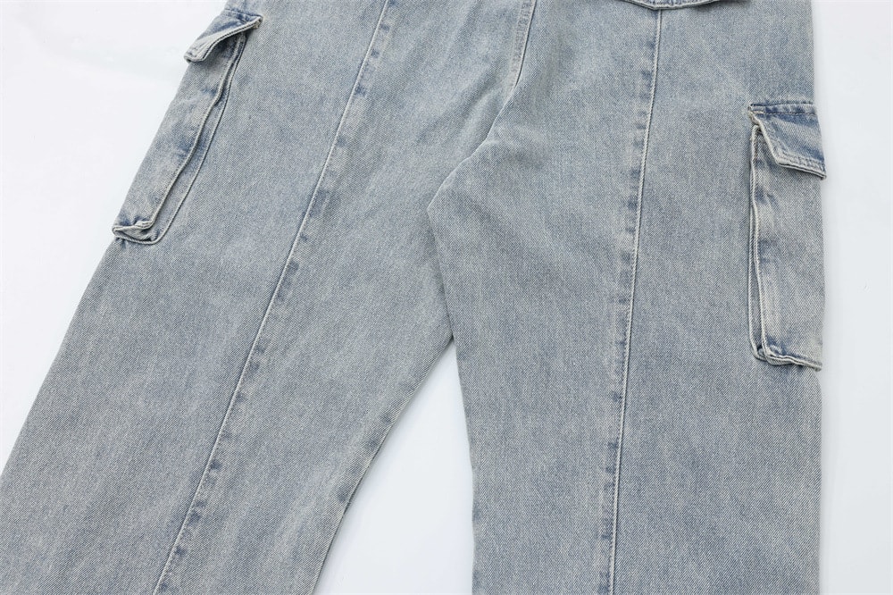 Multi-Pocket Workwear Jeans For Men And Women view 1