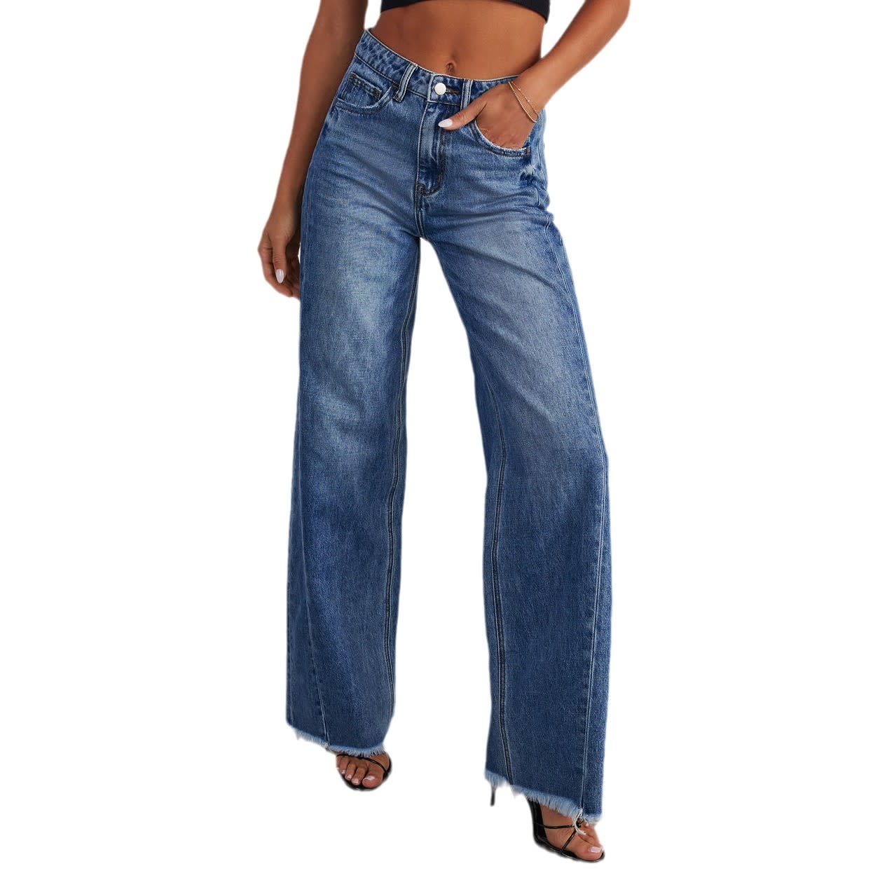 Loose Casual Straight-leg Wide Leg Mop Pants Women view 7