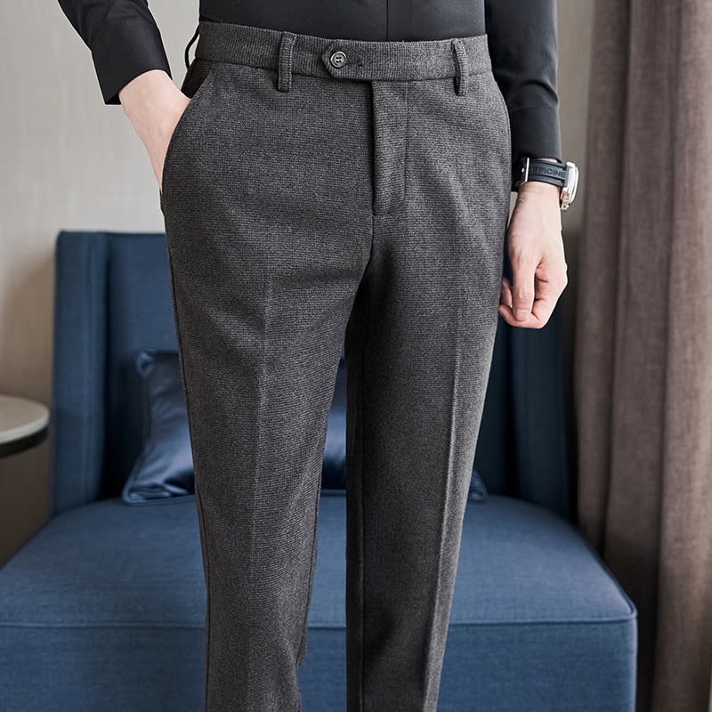 Sanded Fabric Men's Slim-fitting Small Straight Pants view 7