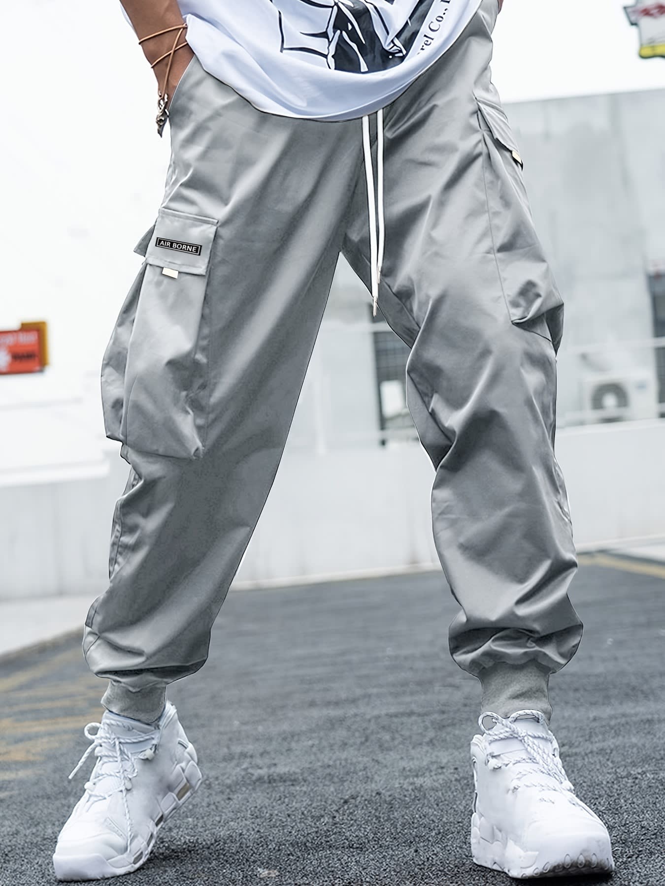 Multi-pocket Cargo Pants Men's Casual Hip-Hop Drawstring Trousers Outdoor Streetwear Sports Pant view 10