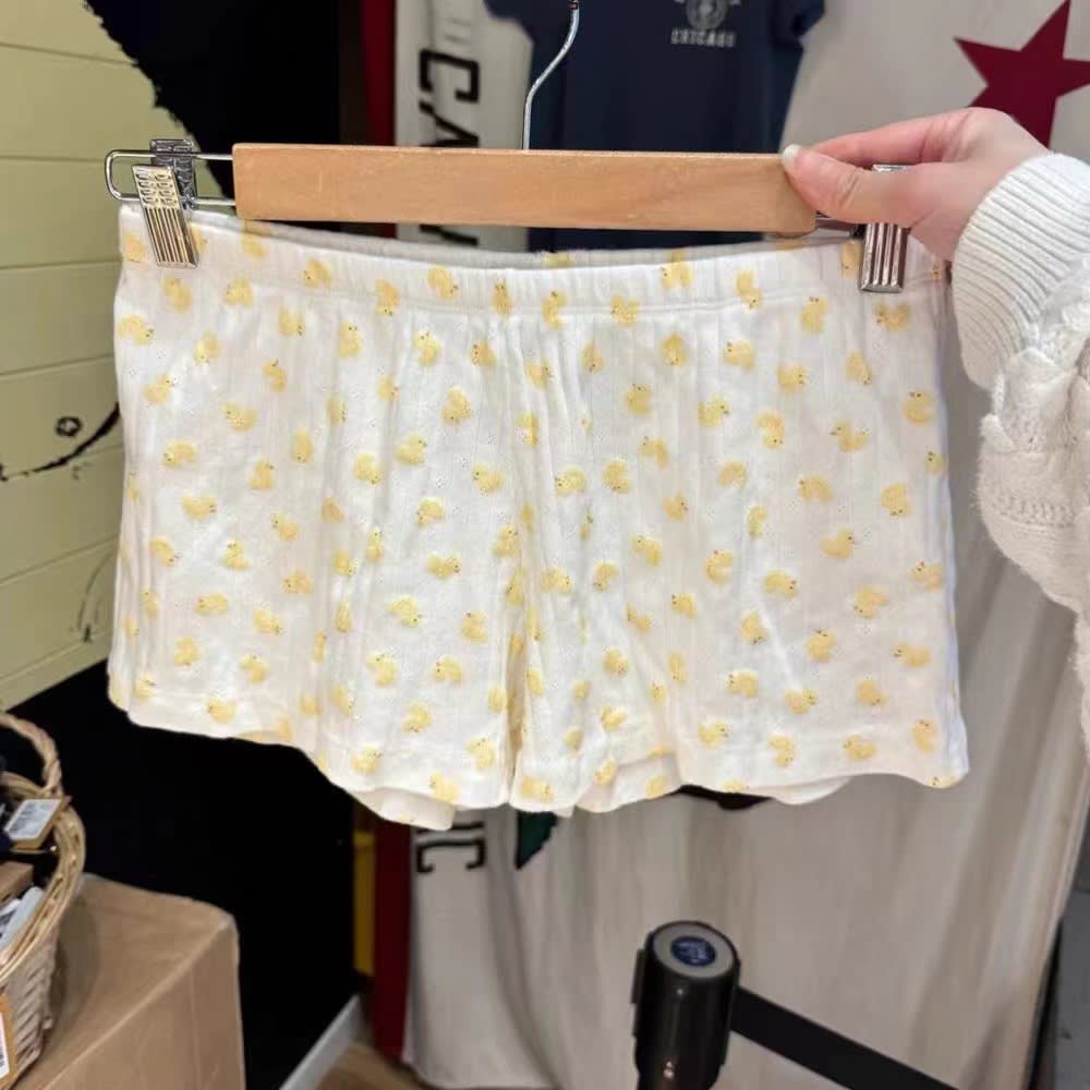 BM Style American Hollow Small Yellow Duck Suspender Shorts Suit view 3
