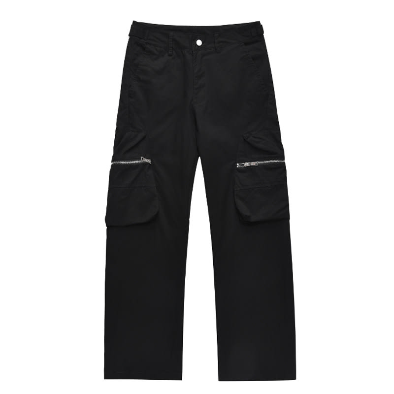 Men's American Street Wide Tube Large Pocket Zipper Overalls view 4