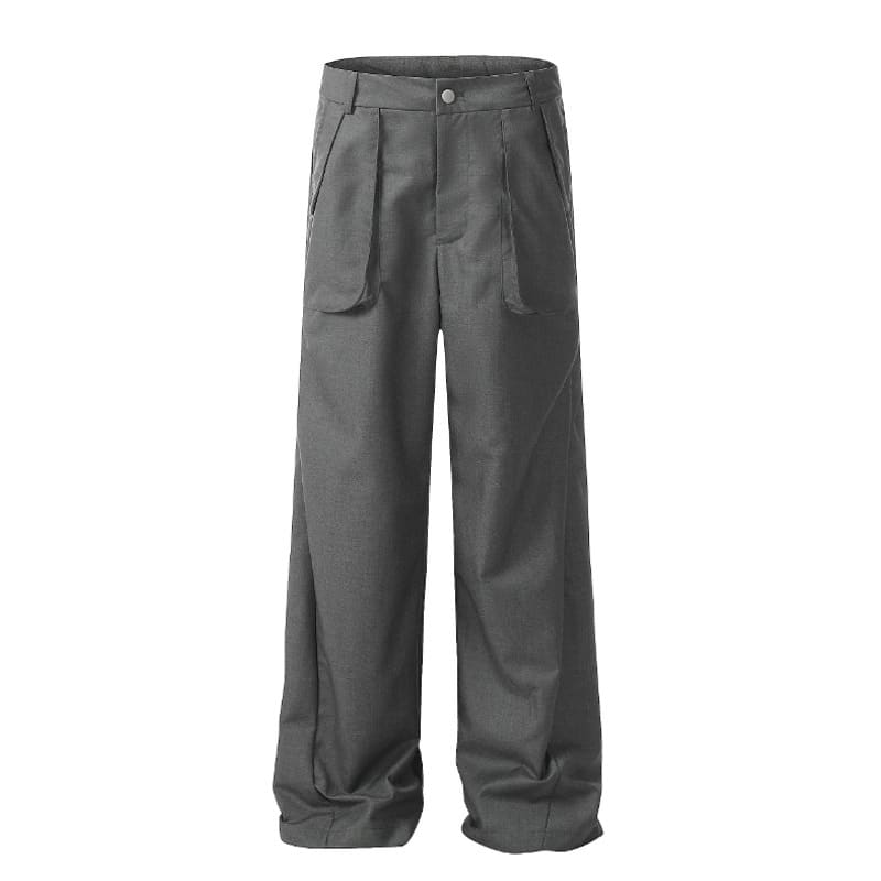 Gray Leisure Cargo Suit Pants Men's Summer Three-dimensional Pocket view 7